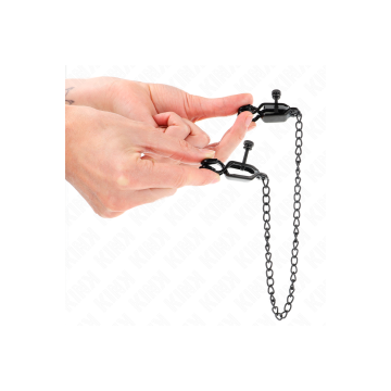 KINK - FLAT CHAIN NIPPLE CLAMPS BLACK 30 CM - KINK NIPPLE GRIP - Sado…