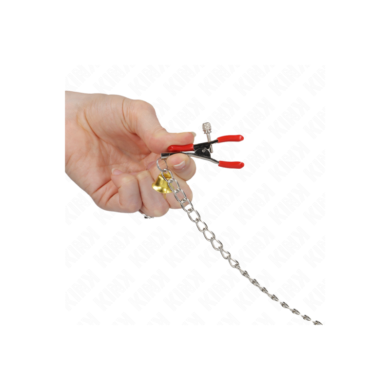 KINK - MORSETTI PER CAPEZZOLI TRIPLI E CLIT ROSSO CON CATENA 30 CM -…