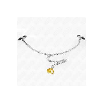 KINK - CHAIN NIPPLE CLAMPS WITH HORN PENDANT 30 CM - KINK NIPPLE GRIP…