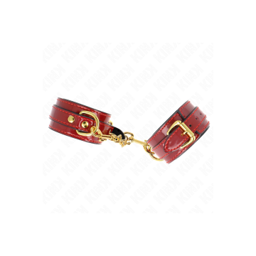 KINK - POIGNETS JOANNA ANGEL ROUGE AJUSTABLES AVEC CHAÎNE OR 16,5-26…