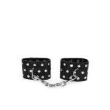 KINK - WRIST RESTRAINTS WITH SNAP FASTEN FULL OF RIVETS BLACK ADJUSTA…