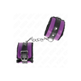 KINK - PREMIUM FUR LINED WRIST RESTRAINTS BLACK WITH PURPLE / BLACK B…