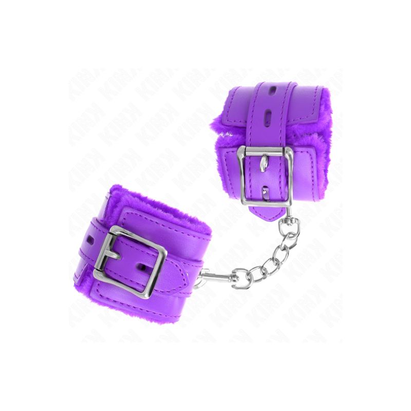 KINK - APPUI-POIGNETS DOUBLÉS DE FOURRURE AVEC TROUS CARRÉS VIOLET ET…