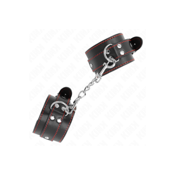 KINK - HANDGELENKFESSELN SCHWARZ MIT ROTEM FUTTER VERSTELLBAR 20-28 C…