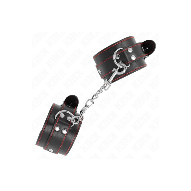 KINK - WRIST RESTRAINTS BLACK WITH RED LINING ADJUSTABLE 20-28 CM X 5…