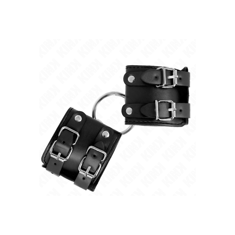 KINK - FIXED WRIST RESTRAINTS WITH RING AND STUDS ADJUSTABLE BLACK 17…