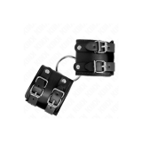 KINK - POLSO FISSO CON ANELLO E BORCHIE REGOLABILE NERO 17-22 CM X 6,…