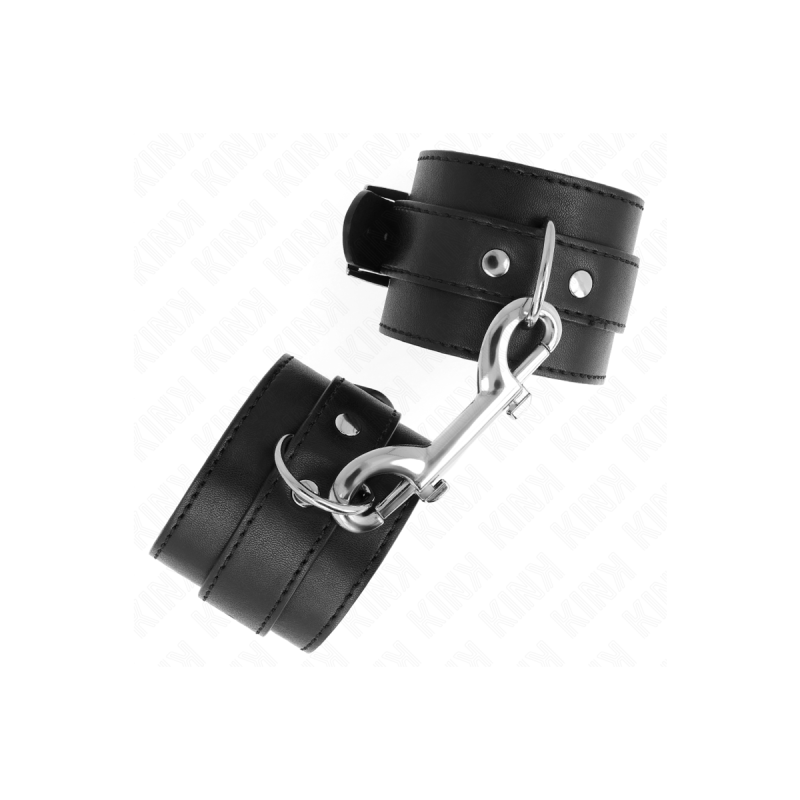 KINK - WRIST RESTRAINTS-SINGLE RIVET ROW AND BIG BUCKLE BLACK ADJUSTA…
