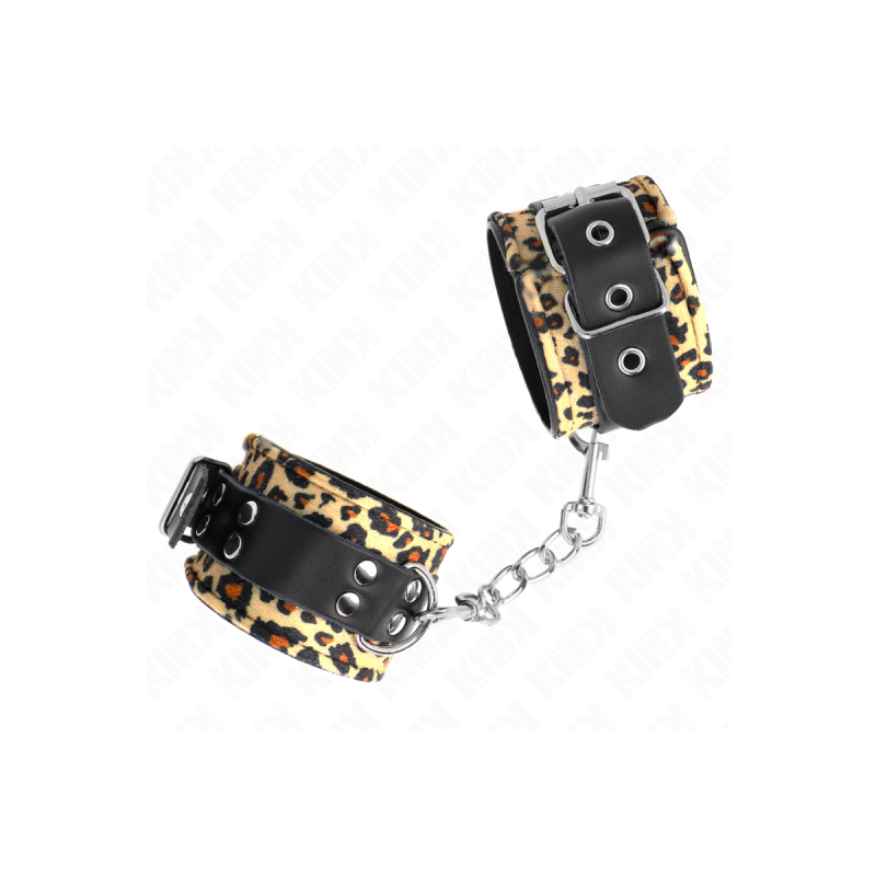 KINK - LEOPARD REAL LEATHER WRIST RESTRAINT ADJUSTABLE 18-29 CM X 5.5…