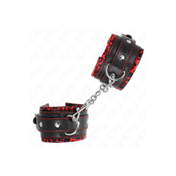 KINK - APPUI-POIGNETS DOUBLÉS DE FOURRURE ROUGE / NOIR RÉGLABLE 17-29…