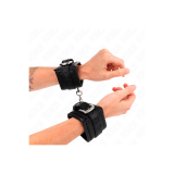 KINK - HANDGELENKFESSELN MIT STRASS-SCHNALLE, SCHWARZ, VERSTELLBAR 25…