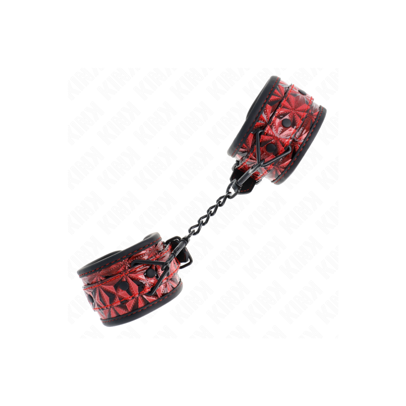 KINK - DIAMOND PATTERN WRIST RESTRAINTS DARK RED ADJUSTABLE 17-26 CM…