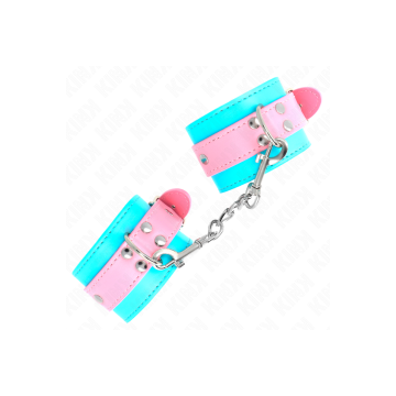 KINK - MIGNONS ATTENTES-POIGNETS BLEU/ROSE AJUSTABLES 16-28 CM X 5 CM…
