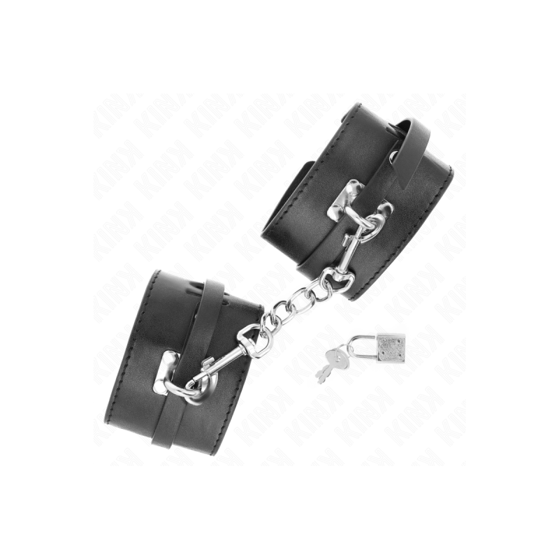 KINK - DELUXE LOCKING WRIST RESTRAINTS BLACK ADJUSTABLE 14.5-21 CM X…