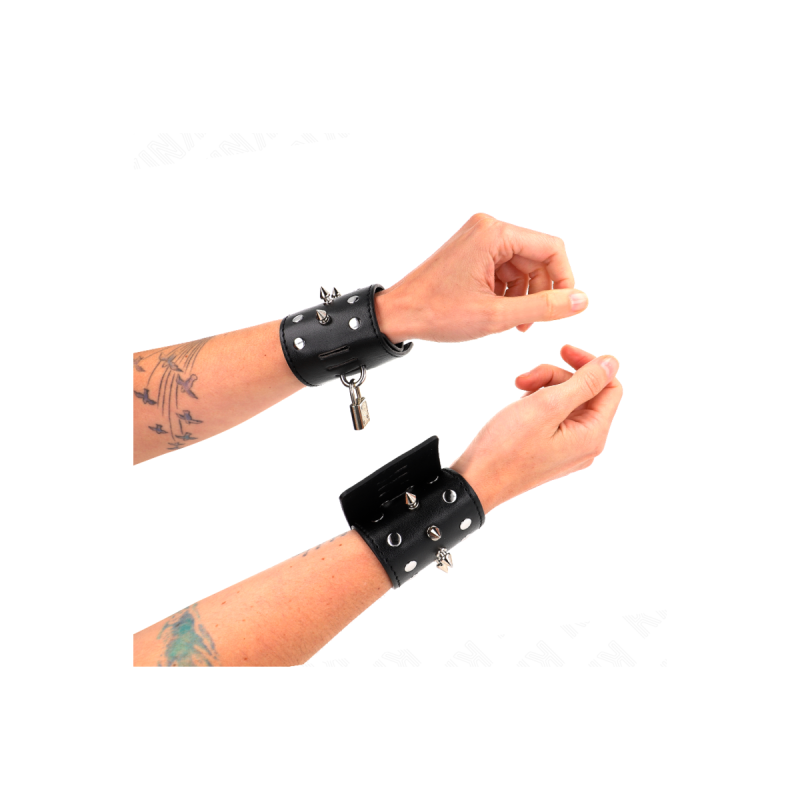 KINK - PUNK WRIST RESTRAINTS WITH SPIKES 25 X 6 CM - KINK WRIST RESTR…
