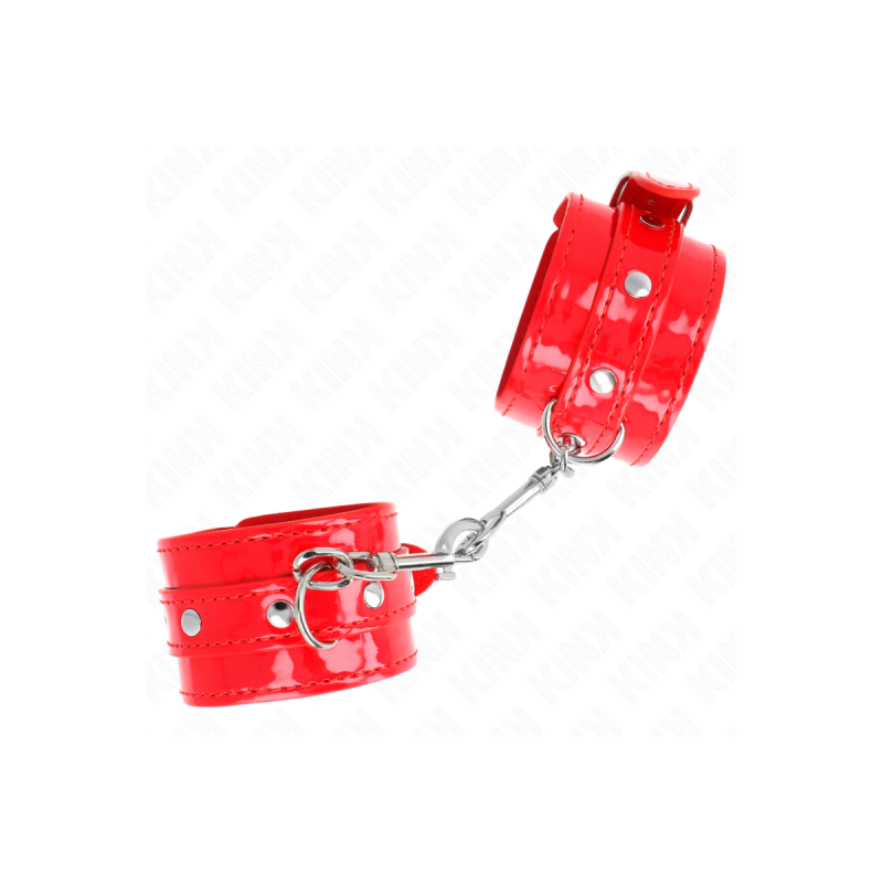 KINK - SHINY HAND CUFFS RED ADJUSTABLE 23-33 CM - KINK WRIST RESTRAIN…