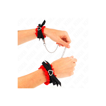 KINK - POLSO ELASTICO IN PIZZO DETTAGLI CUORE ROSSO REGOLABILE 22-35…