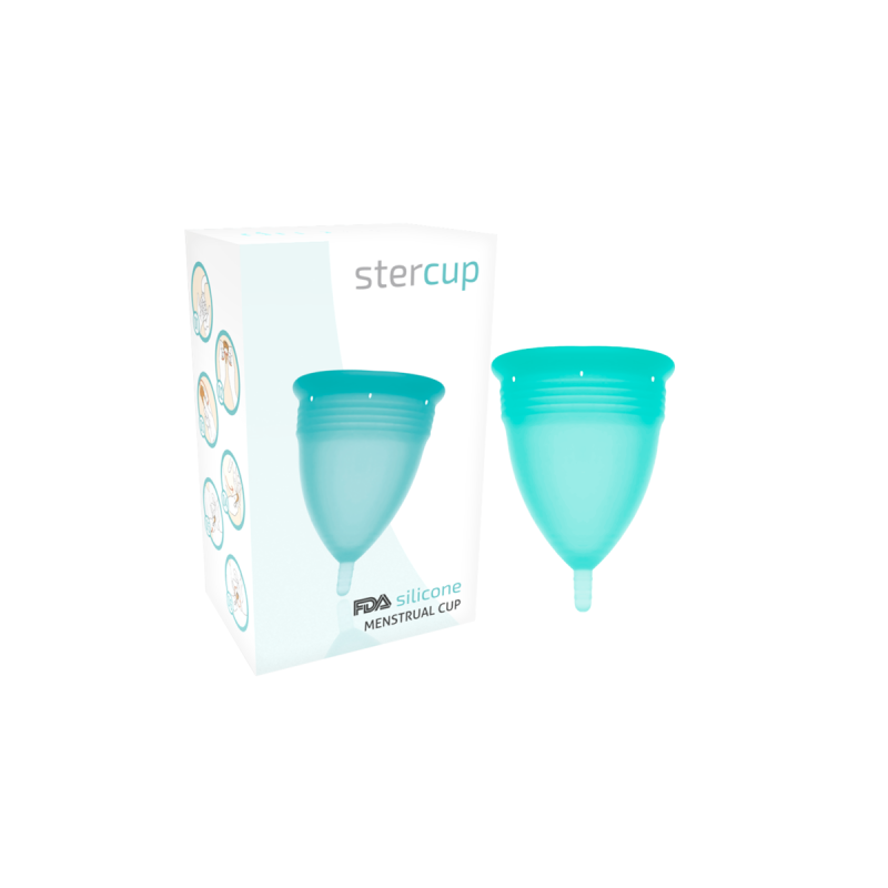 STERCUP - COPPA MESTRUALE IN SILICONE FDA ACQUAMARINA - TAGLIA S - Co…