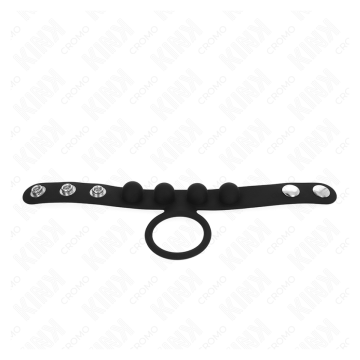 KINK - ANILLO PENE CUERO 3.5 CM CON CIERRE A PRESIÓN 23 X 2 CM