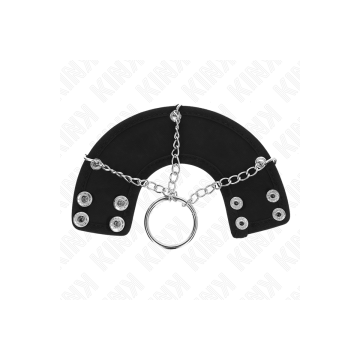 KINK - PENISRING 4 CM KETTE 7 CM METALL MIT LEDERGURTE - KINK RING PO…