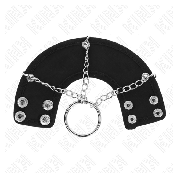 KINK - ANILLO PENE 4 CM CADENA 7 CM METAL CON CINTURÓN POLIPIEL