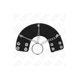 KINK - PENISRING 4 CM KETTE 7 CM METALL MIT LEDERGURTE - KINK RING PO…