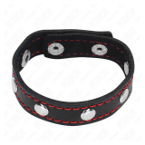 KINK - ANILLO PENE CUERO CON CIERRE A PRESIÓN FORRO ROJO 21 X 1.5 CM