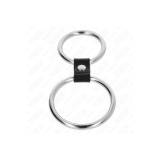 KINK - DOPPIO ANELLO PER PENE IN METALLO DA 3,7 CM A 5 CM COLLEGATO C…