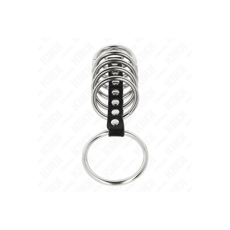 KINK - 7 PENISRINGE AUS METALL 3,2 CM BIS 5 CM DURCH LEDER VERBUNDEN…