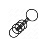 KINK - 5 SILICONE PENIS RINGS 3.8 CM TO 4.8 CM CONNECTED BY LEATHER -…