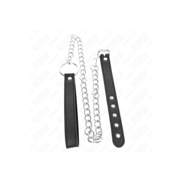 KINK - ANNEAU PÉNIS EN CUIR 21,5 X 2 CM AVEC CHAÎNE EN MÉTAL DE 60 CM…