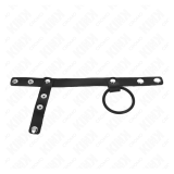 KINK - ANILLO PENE SILICONA 3.8 CM CON DIVISOR DE BOLAS Y CORREA DE CUERO 22 X 1.5 CM