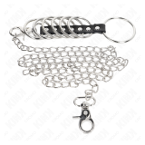 KINK - 7 ANILLOS PENE METAL 3.8 CM A 5 CM CONECTADOS CON POLIPIEL Y CADENA METAL 100 CM