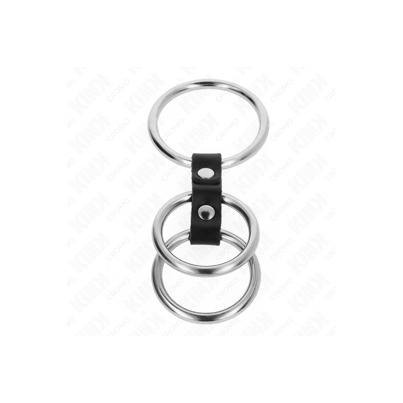 KINK - ANELLO PER PENE IN METALLO TRIPLO DA 3,7 CM A 5 CM COLLEGATO C…