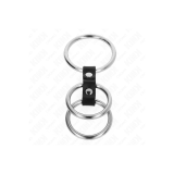 KINK - ANNEAU PÉNIS TRIPLE MÉTAL 3,7 CM À 5 CM CONNECTÉ AU CUIR - KIN…