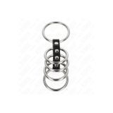 KINK - 5 PENISRINGE 3,7 CM BIS 5 CM METALL DURCH LEDER VERBUNDEN - KI…