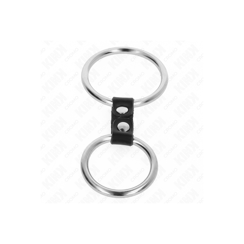KINK - DOPPIO ANELLO PER PENE IN METALLO DA 3,7 CM A 5 CM COLLEGATO C…