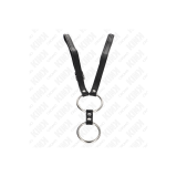 KINK - DOPPELTER PENISRING AUS METALL 3,8 CM BIS 5 CM MIT LEDERGURTE…
