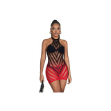 Subblime - 952242 Roter Und Schwarzer Kleid Aus Elastischem Netz