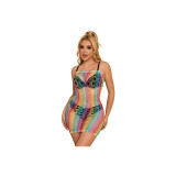 SUBBLIME - 952365 ROBE RÉSEILLE ÉPAULES NUES ARC-EN-CIEL TAILLE UNIQU…