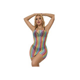 SUBBLIME - 952457 RAINBOW OFF SHOULDER RMELLOSER NETZ KLEID EINE GRÖS…