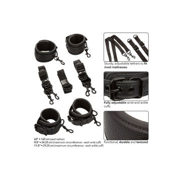Calexotics - Nocturnal Restricciones De Cama Cuero Ajustable Negro