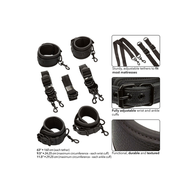 Calexotics - Nocturnal Restricciones De Cama Cuero Ajustable Negro