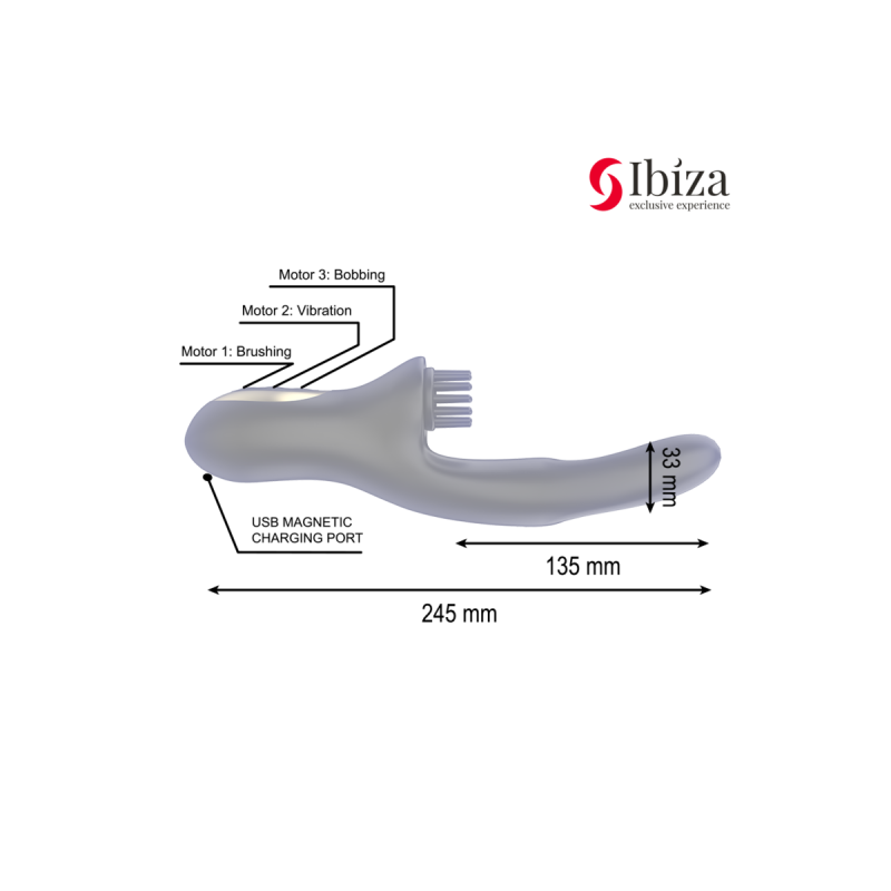 IBIZA - HI-TECH RABITT BRUSHING MULTI-CELL CLITORIAL AND DOUBLE WAVE…