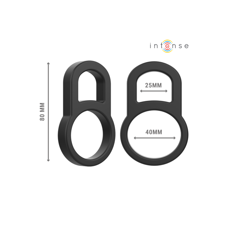 INTENSE - BOBBY DOPPIO ANELLO PER PENE IN SILICONE NERO - INTENSE FOR…