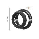 INTENSE - DEWEY DOUBLE SILICONE PENIS RING BLACK MODEL 2 - INTENSE FO…