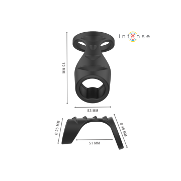 INTENSE - THEO DOUBLE SILICONE PENIS RING BLACK MODEL 3 - INTENSE FOR…
