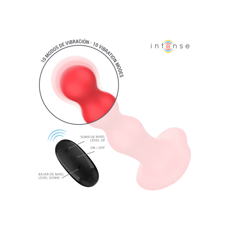 Intense - Cody Vibrador Con Ventosa Rojo Control Remoto | Vybes.it