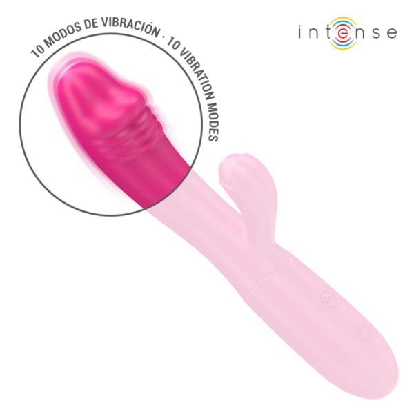 INTENSE - VIBRATORE FLESSIBILE IVY 10 VIBRAZIONI CON STIMOLAZIONE DELLA LINGUA ROSA