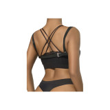 Subblime - 953713 Ceinture Punk Bondage Boucle Métal Noire Taille